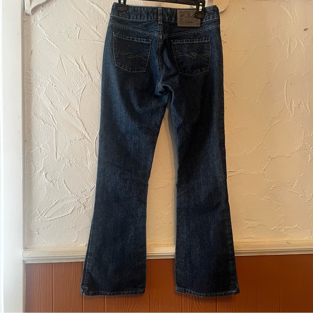 Silver Jeans Dark Blue Flare & Wide Leg Women Jeans - Picture 2 of 11